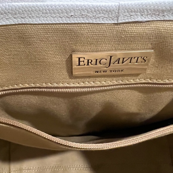 Eric Javits White and Brown Woven Tote - Picture 3 of 13